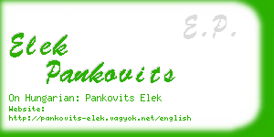 elek pankovits business card